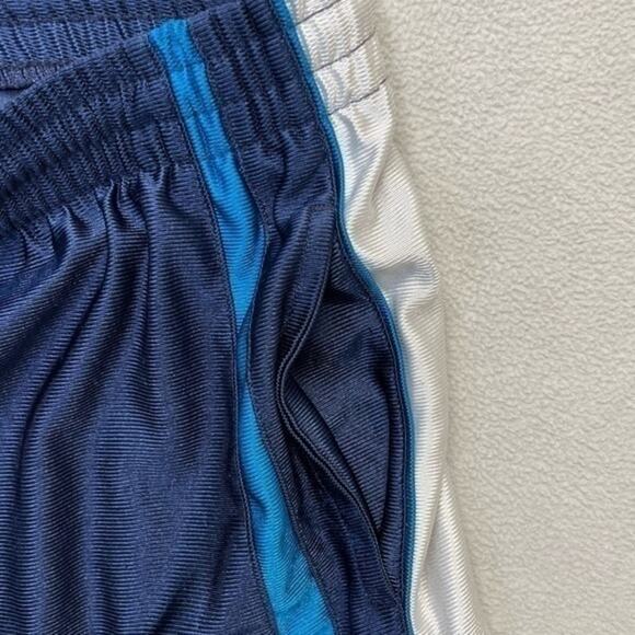 Navy White Athletic Gym Shorts activewear boys Size 14 - Picture 3 of 6